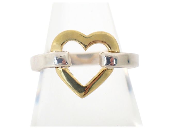 Autre Marque Anello a fascia con cuore in argento sterling e oro Tiffany & Co. - vista 2