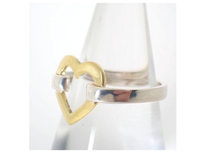 Autre Marque Anello a fascia con cuore in argento sterling e oro Tiffany & Co. - vista 3