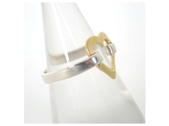 Autre Marque Anello a fascia con cuore in argento sterling e oro Tiffany & Co. - vista 4
