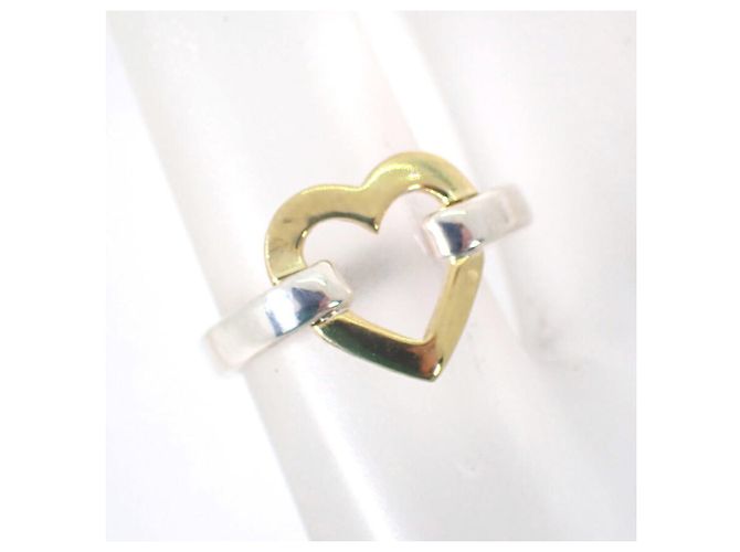 Autre Marque Anello a fascia con cuore in argento sterling e oro Tiffany & Co. - vista 6