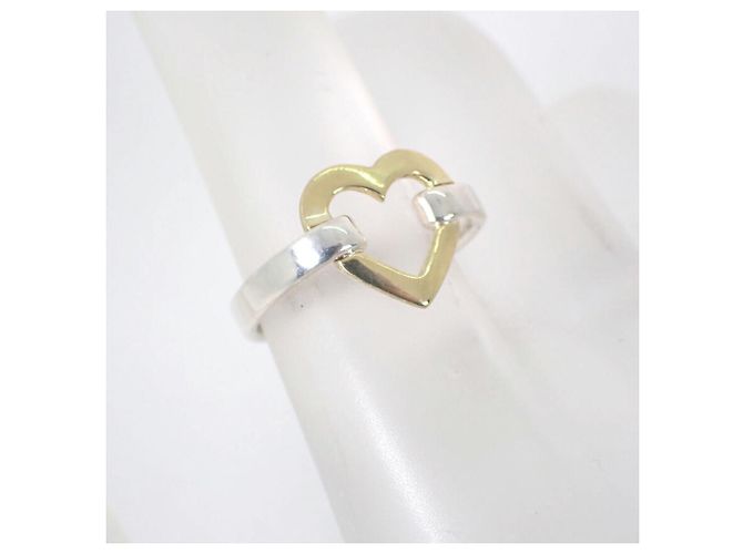 Autre Marque Anello a fascia con cuore in argento sterling e oro Tiffany & Co. - vista 7