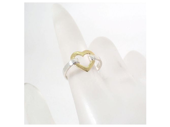 Autre Marque Anello a fascia con cuore in argento sterling e oro Tiffany & Co. - vista 8