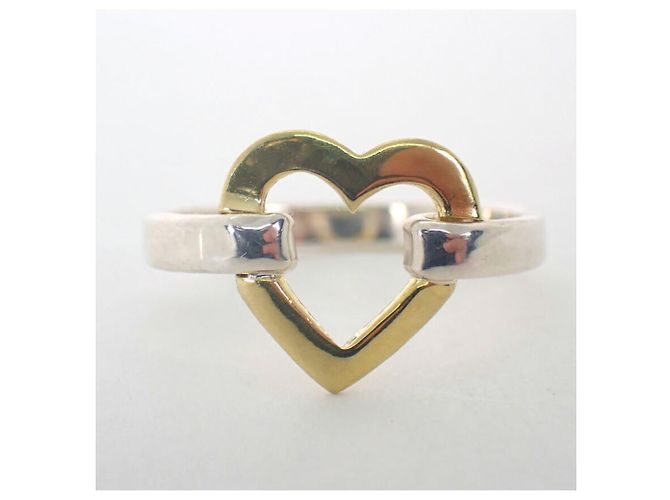 Autre Marque Anello a fascia con cuore in argento sterling e oro Tiffany & Co. - vista 9