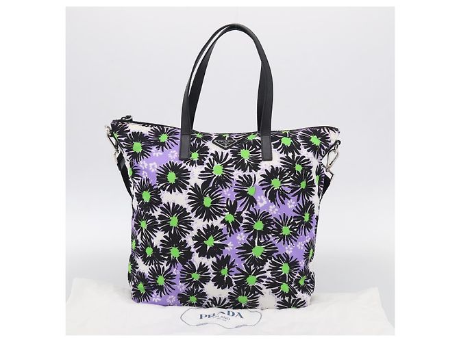 PRADA Tote Bag Nylon 2way Morado Plata Auth 210285A - Jerrillo - vista 12