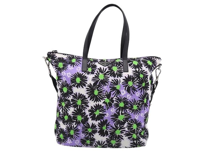 PRADA Tote Bag Nylon 2way Morado Plata Auth 210285A - Jerrillo - vista 13