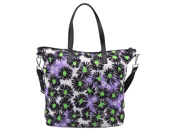 PRADA Tote Bag Nylon 2way Morado Plata Auth 210285A - Jerrillo - vista 2
