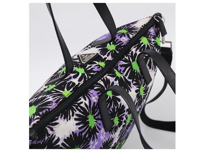 PRADA Tote Bag Nylon 2way Morado Plata Auth 210285A - Jerrillo - vista 6