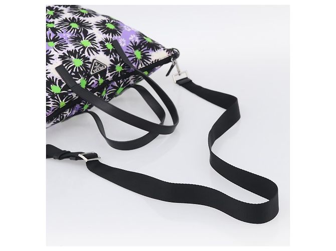 PRADA Tote Bag Nylon 2way Morado Plata Auth 210285A - Jerrillo - vista 8