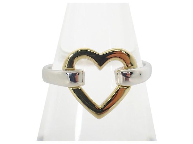 Autre Marque Anello a fascia con cuore in argento sterling e oro giallo Tiffany & Co. - vista 2
