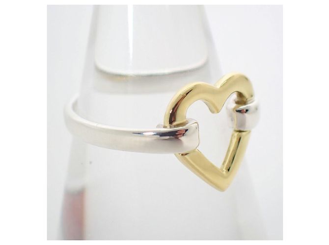 Autre Marque Anello a fascia con cuore in argento sterling e oro giallo Tiffany & Co. - vista 3