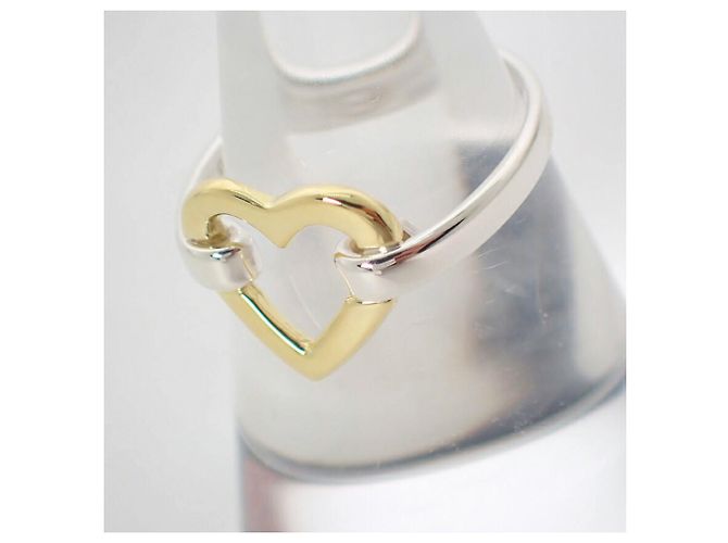 Autre Marque Anello a fascia con cuore in argento sterling e oro giallo Tiffany & Co. - vista 4