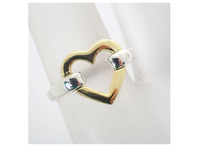 Autre Marque Anello a fascia con cuore in argento sterling e oro giallo Tiffany & Co. - vista 6