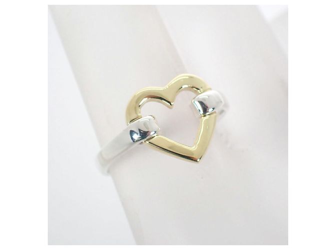 Autre Marque Anello a fascia con cuore in argento sterling e oro giallo Tiffany & Co. - vista 7