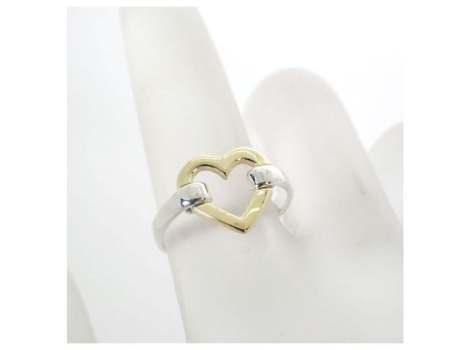 Autre Marque Anello a fascia con cuore in argento sterling e oro giallo Tiffany & Co. - vista 8