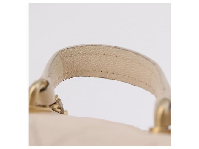 CHANEL Matelasse Vanity Chain Shoulder Pouch Caviar Skin White CC Auth 207090V - Jerrillo - vista 14