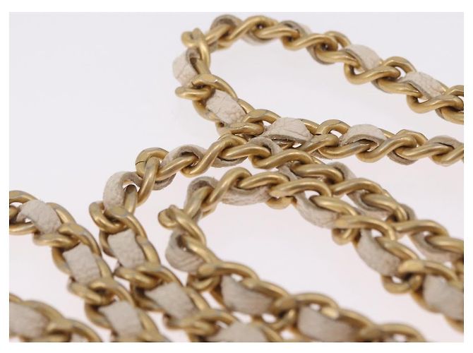 CHANEL Matelasse Vanity Chain Shoulder Pouch Caviar Skin White CC Auth 207090V - Jerrillo - vista 16