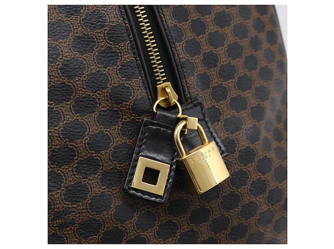 Céline CELINE Macadam Boston Bag PVC Black Gold Tone Auth 209064V - Jerrillo - vue 14