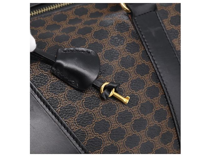 Céline CELINE Macadam Boston Bag PVC Black Gold Tone Auth 209064V - Jerrillo - vue 16