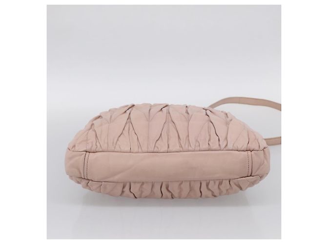 Miu Miu Matelasse Hand Bag Leather 2way Pink Gold Auth 212497A - Jerrillo - vista 5
