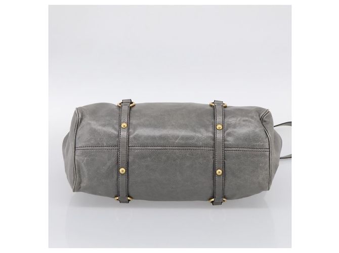 Miu Miu Hand Bag Leather 2way Gray Gold Auth 212702V - Jerrillo - vista 11