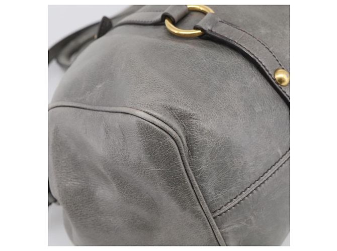 Miu Miu Hand Bag Leather 2way Gray Gold Auth 212702V - Jerrillo - vista 13