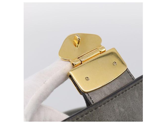 Miu Miu Hand Bag Leather 2way Gray Gold Auth 212702V - Jerrillo - vista 17