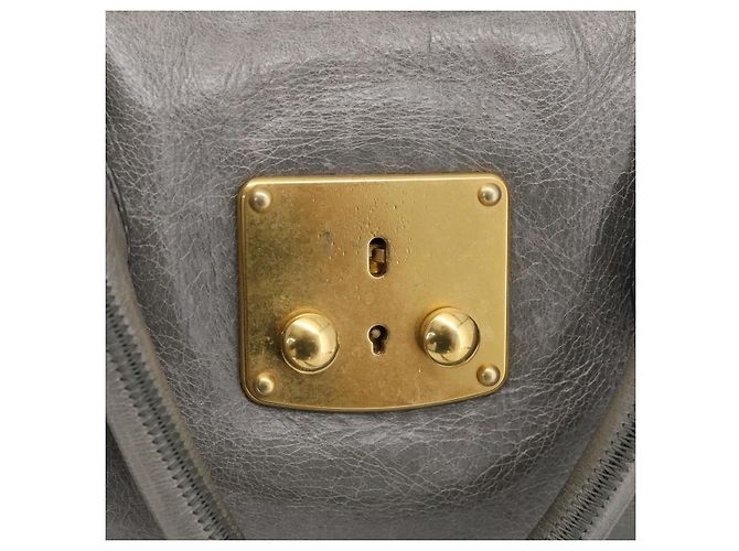 Miu Miu Hand Bag Leather 2way Gray Gold Auth 212702V - Jerrillo - vista 20