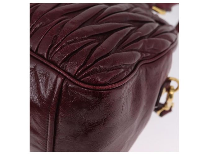Miu Miu Matelasse Hand Bag Leather 2way Red Gold Auth 212705M - Jerrillo - vista 20