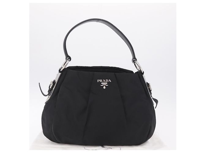 PRADA Schultertasche Nylon Schwarz Silber Auth 208419V - Jerrillo - Ansicht 12