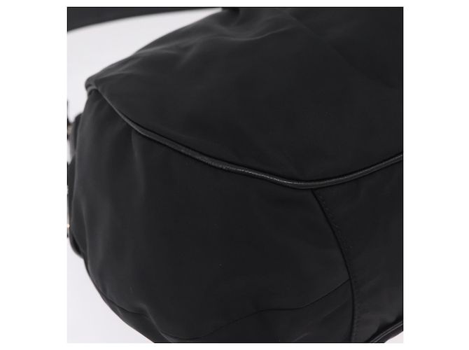 PRADA Schultertasche Nylon Schwarz Silber Auth 208419V - Jerrillo - Ansicht 14