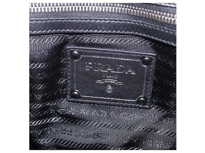 PRADA Schultertasche Nylon Schwarz Silber Auth 208419V - Jerrillo - Ansicht 19