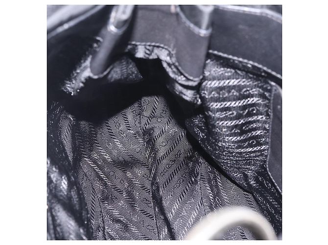 PRADA Schultertasche Nylon Schwarz Silber Auth 208419V - Jerrillo - Ansicht 20