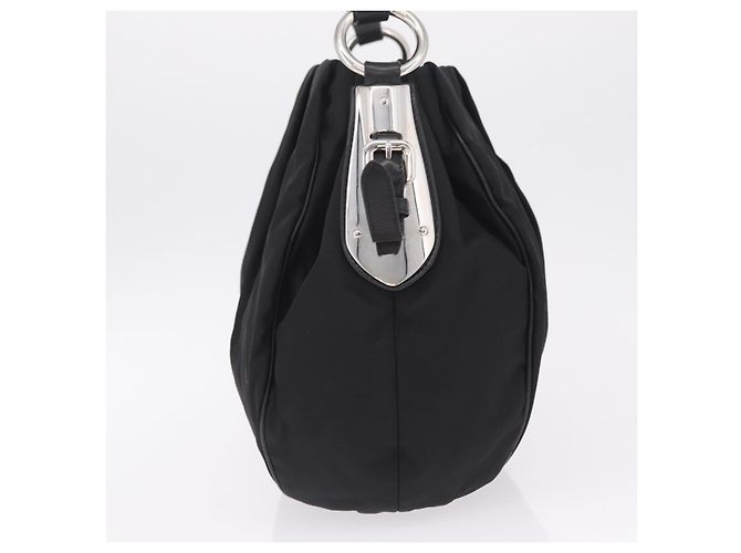 PRADA Schultertasche Nylon Schwarz Silber Auth 208419V - Jerrillo - Ansicht 4