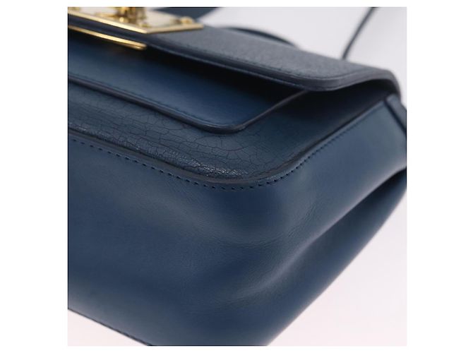 FENDI Hand Bag Leather 2way Blue Gold Tone 8M0321 Auth BA16869 - Jerrillo - vista 19