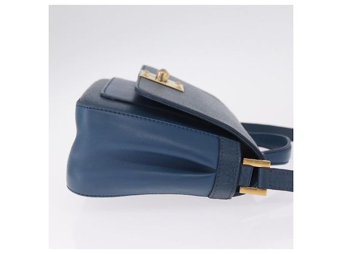 FENDI Hand Bag Leather 2way Blue Gold Tone 8M0321 Auth BA16869 - Jerrillo - vista 3