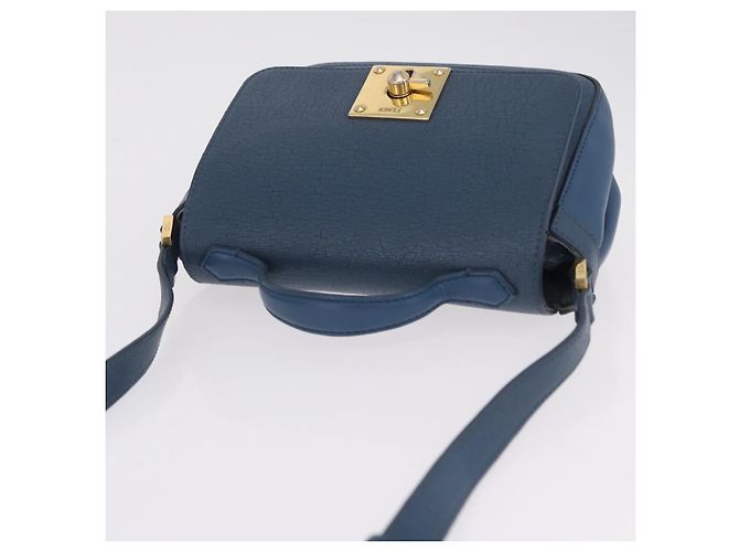 FENDI Hand Bag Leather 2way Blue Gold Tone 8M0321 Auth BA16869 - Jerrillo - vista 6