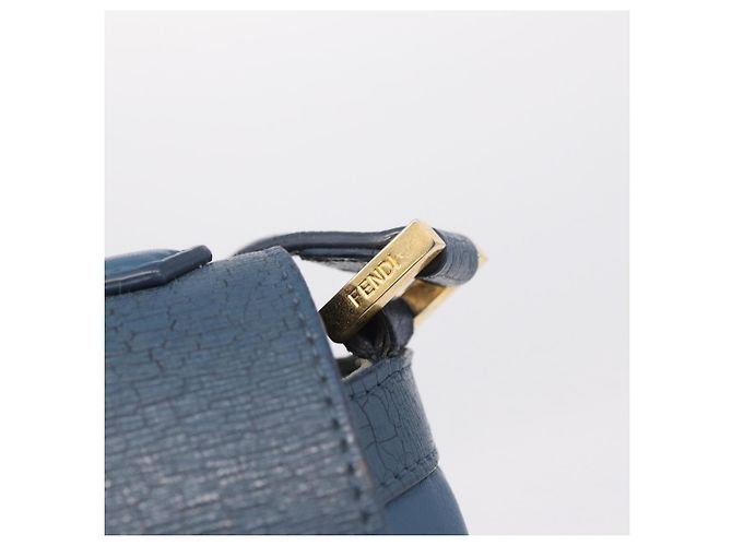 FENDI Hand Bag Leather 2way Blue Gold Tone 8M0321 Auth BA16869 - Jerrillo - vista 9