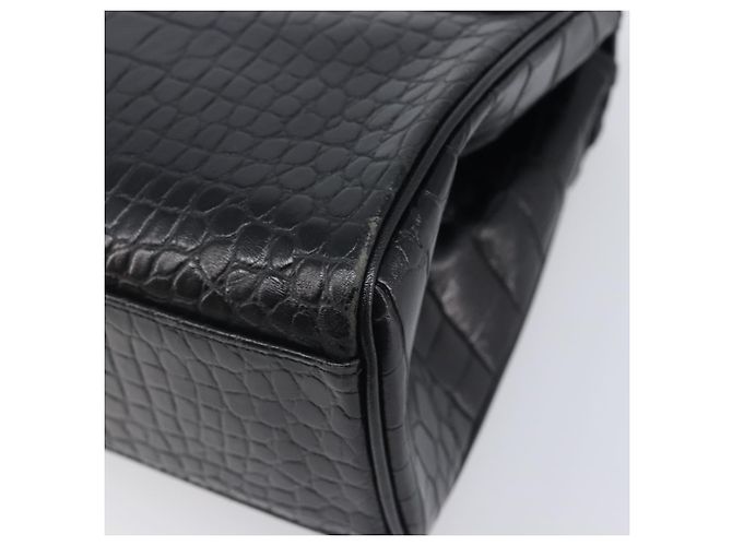 Autre Marque Saint Laurent Hand Bag Embossed Leather Black Gold Auth 212012V - Jerrillo - vista 12