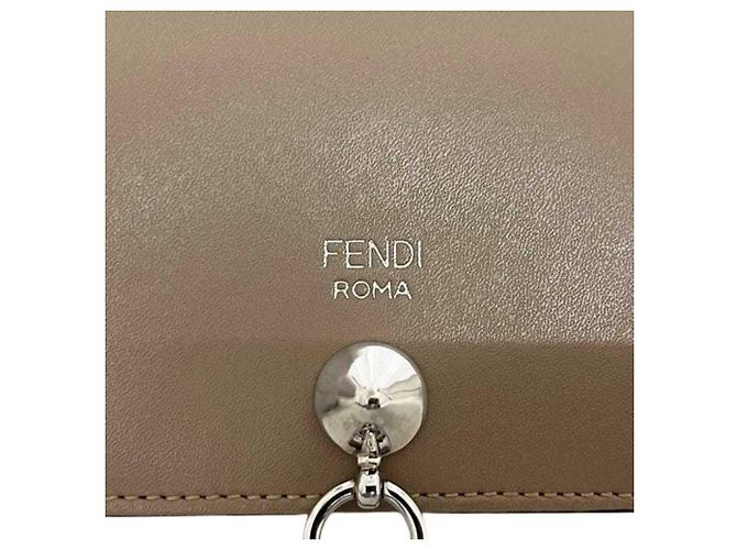 Fendi By The Way Bi-fold Geldbörse Beige Leder - Ansicht 6