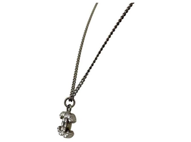 Colar Chanel Prateado com Strass - vista 2
