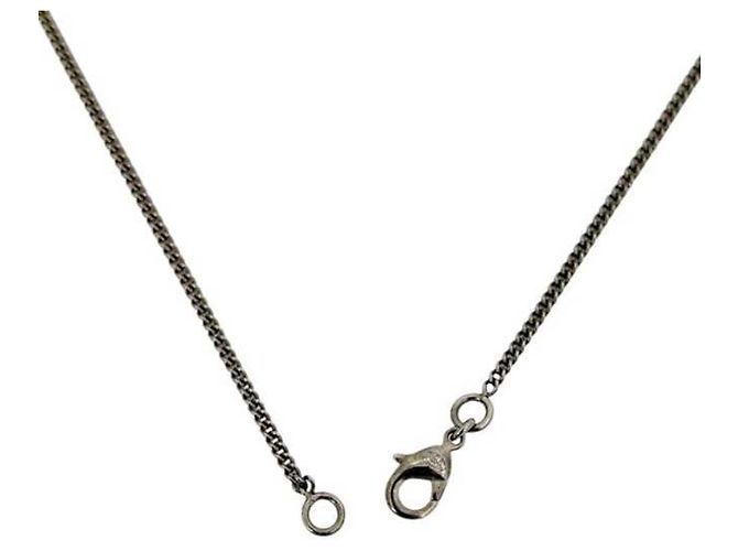 Colar Chanel Prateado com Strass - vista 4