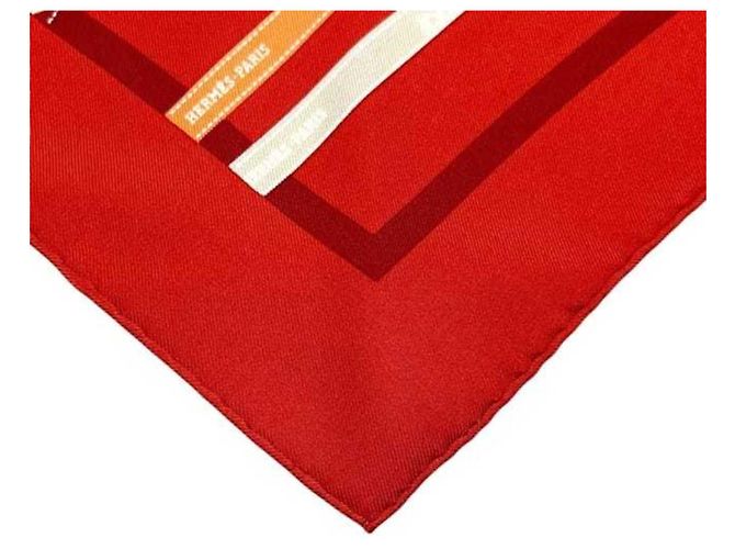 Hermès Pañuelo de seda Hermes en rojo - vista 4