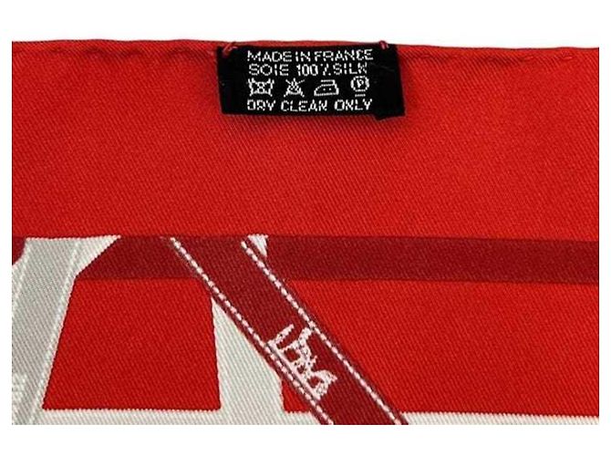 Hermès Pañuelo de seda Hermes en rojo - vista 5