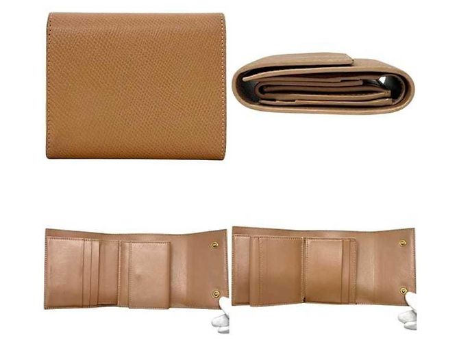 Céline Cartera Trifold Celine de piel beige - vista 2