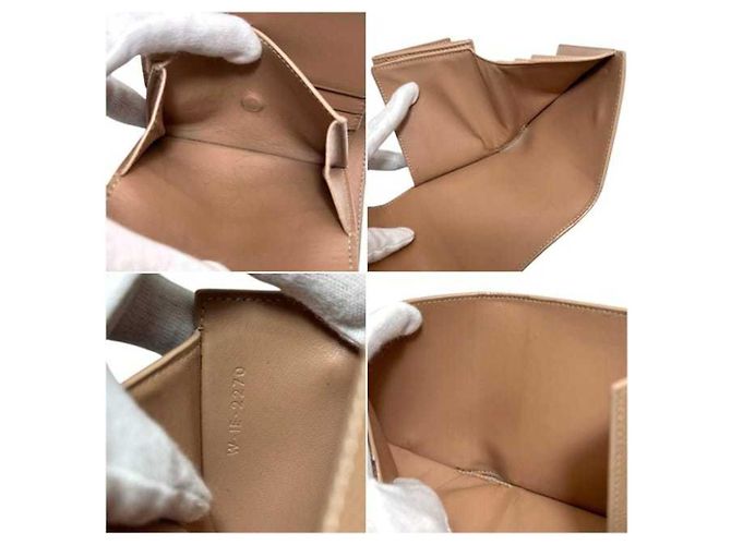 Céline Cartera Trifold Celine de piel beige - vista 3