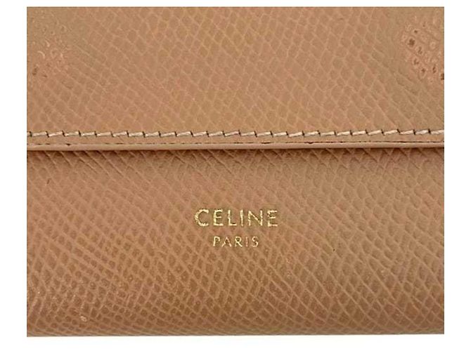Céline Cartera Trifold Celine de piel beige - vista 4