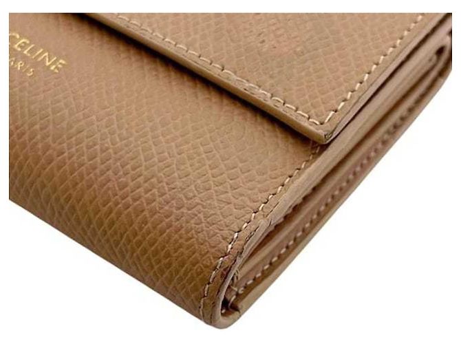 Céline Cartera Trifold Celine de piel beige - vista 5