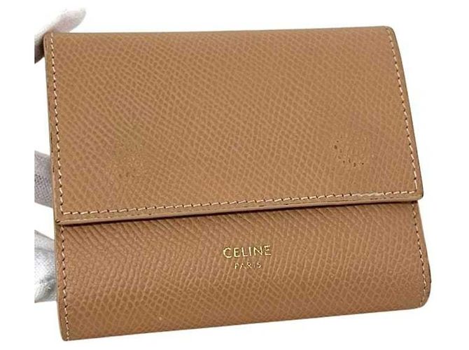 Céline Cartera Trifold Celine de piel beige - vista 9