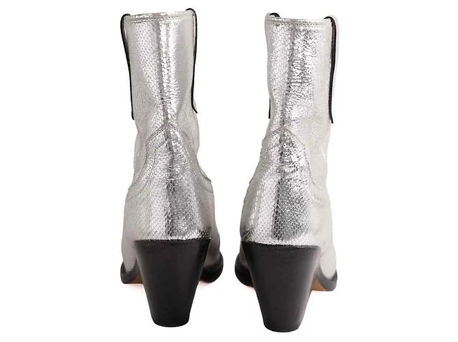 Botas Santiags Isabel Marant Plateadas de Cuero - vista 2