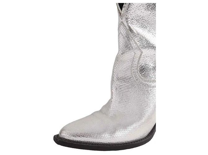 Botas Santiags Isabel Marant Plateadas de Cuero - vista 4